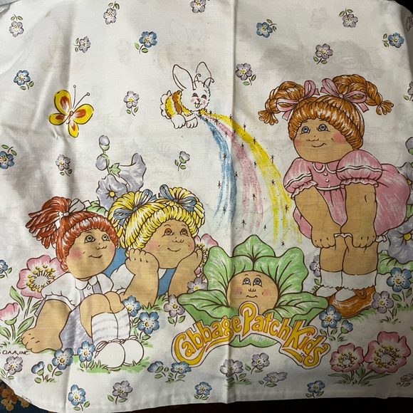 Cabbage patch kids twin bed sheet, fitted sheet and one pillow case 1983 - Picture 1 of 4